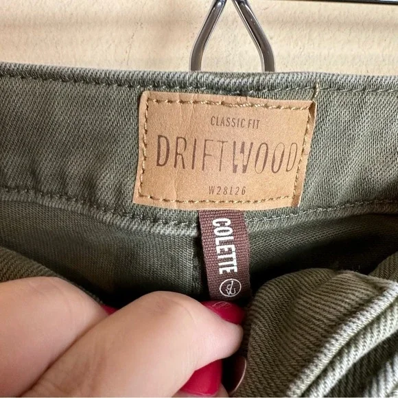 Driftwood Pants Colette Roads End Flannel Cuffs Green Jeans Women’s Size 28 - Picture 9 of 15